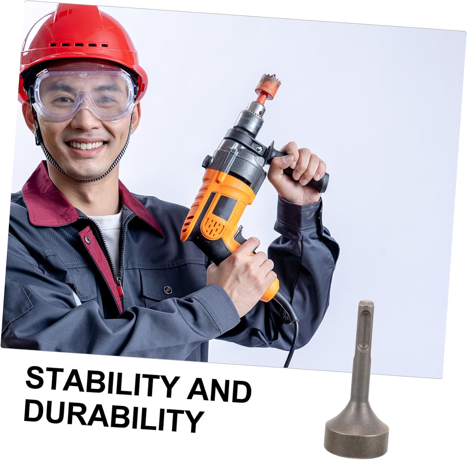 Hammer Drill Ground Rod Driver Silver Stainless Steel Rod Tool
