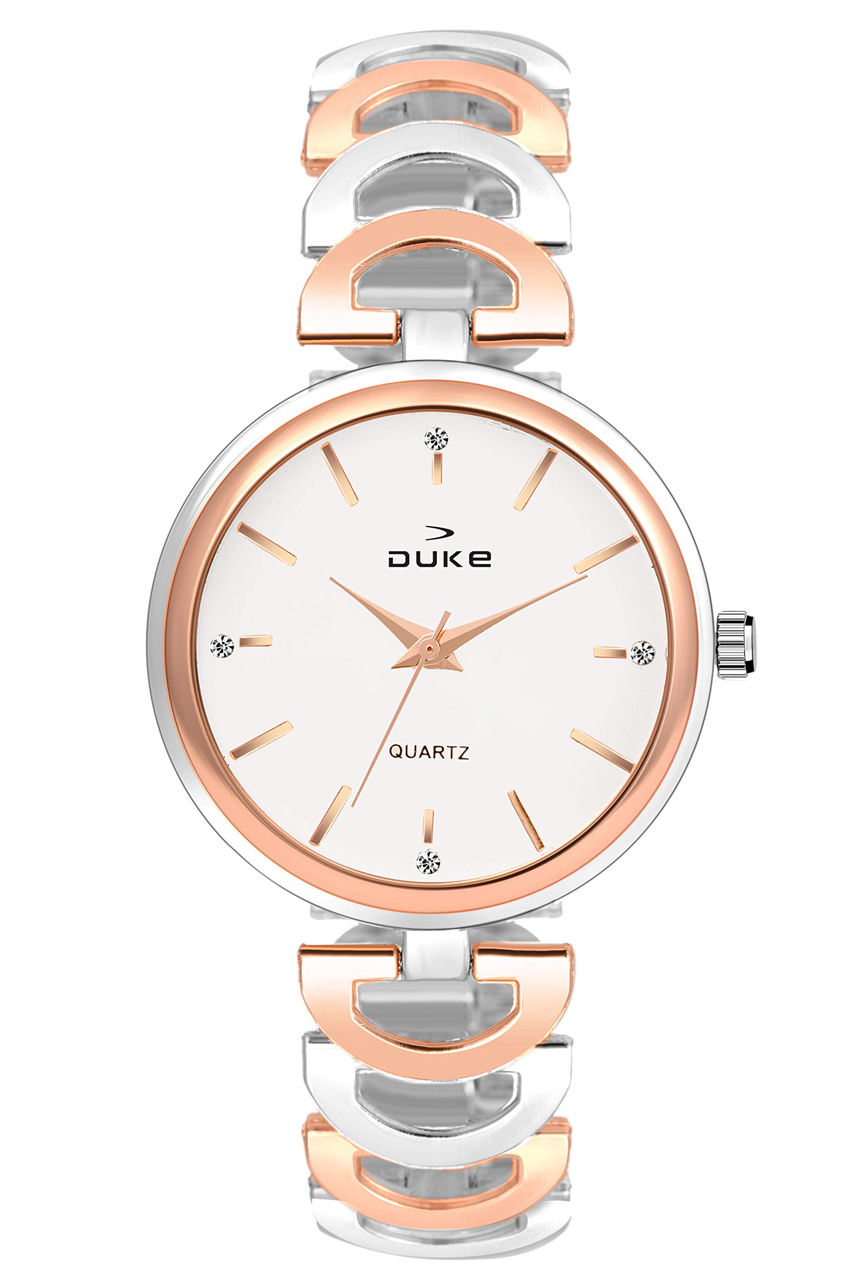 DUKE Analogue Womens Watch(Silver Dial STEEL & ROSEGOLD Colored Strap)-DK7014RW02C (B0859CGJ4Y) Amazon Price History, Amazon Price Tracker