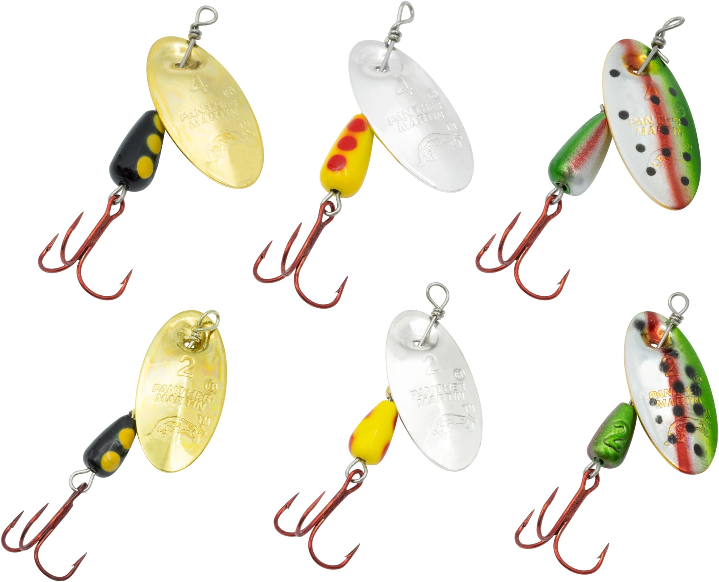 Fishing Lures 6-Pack All Time Greatest Fish Catcher World Famous Spinning Lures in Value Kit Spinners for Trout, Salmon, Panfish, Bass, Crappie & Perch