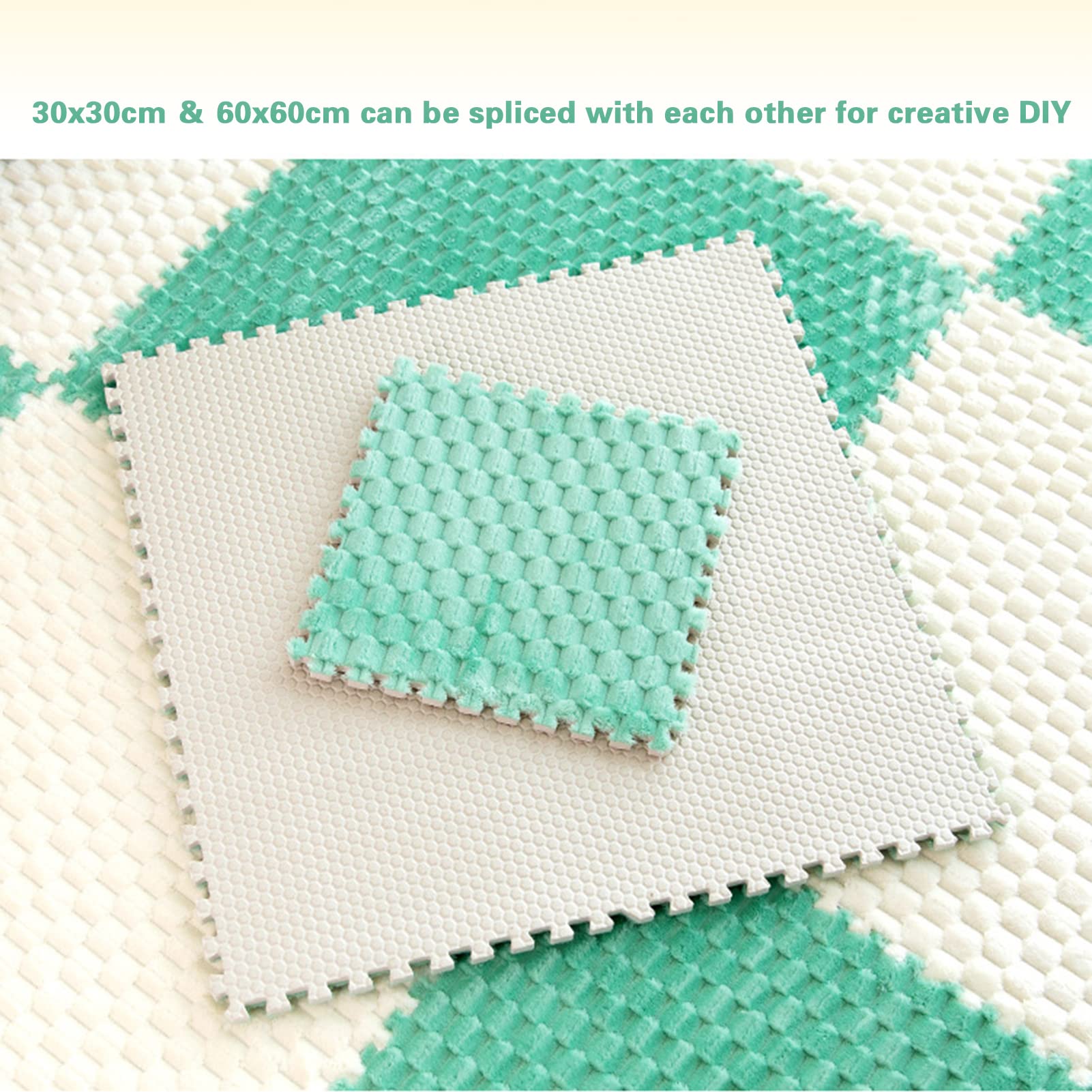 Dalles de Moquette Emboîtables en Mousse, Dalles de Sol Emboîtables Douces, Dalles en Mousse Moelleuses, Lavables et Antidérapantes, Tapis de Jeu Puzzle pour La Maison et L'Intérieur, Tapis Puzzle