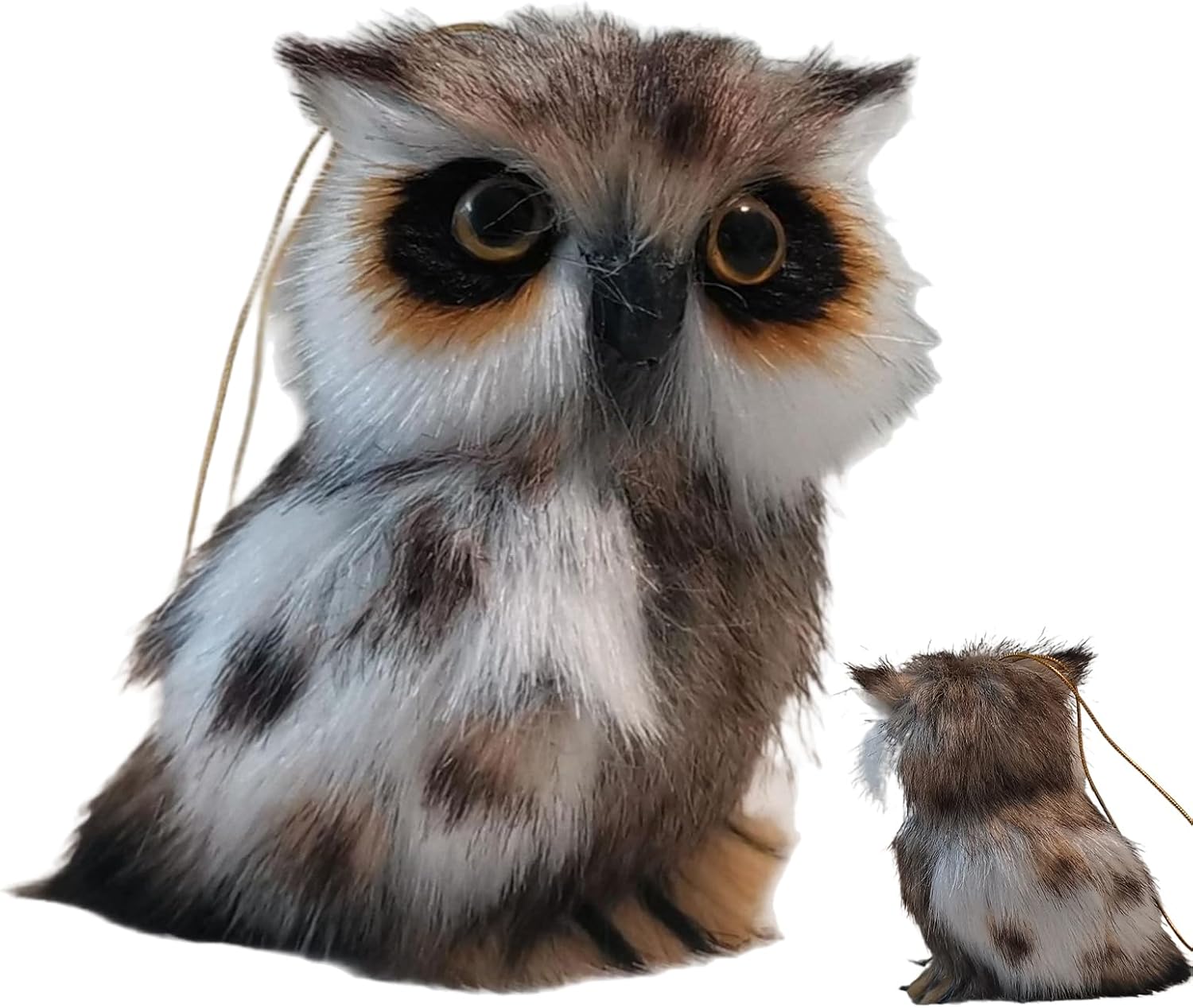 Owl Cuddly Toy Soft Plush Toy - Hanging Realistic Owl Figure with Eyelet and Vivid Eye Design as a Pendant for Halloween Party Decoration for Hanging on Bags Backpacks