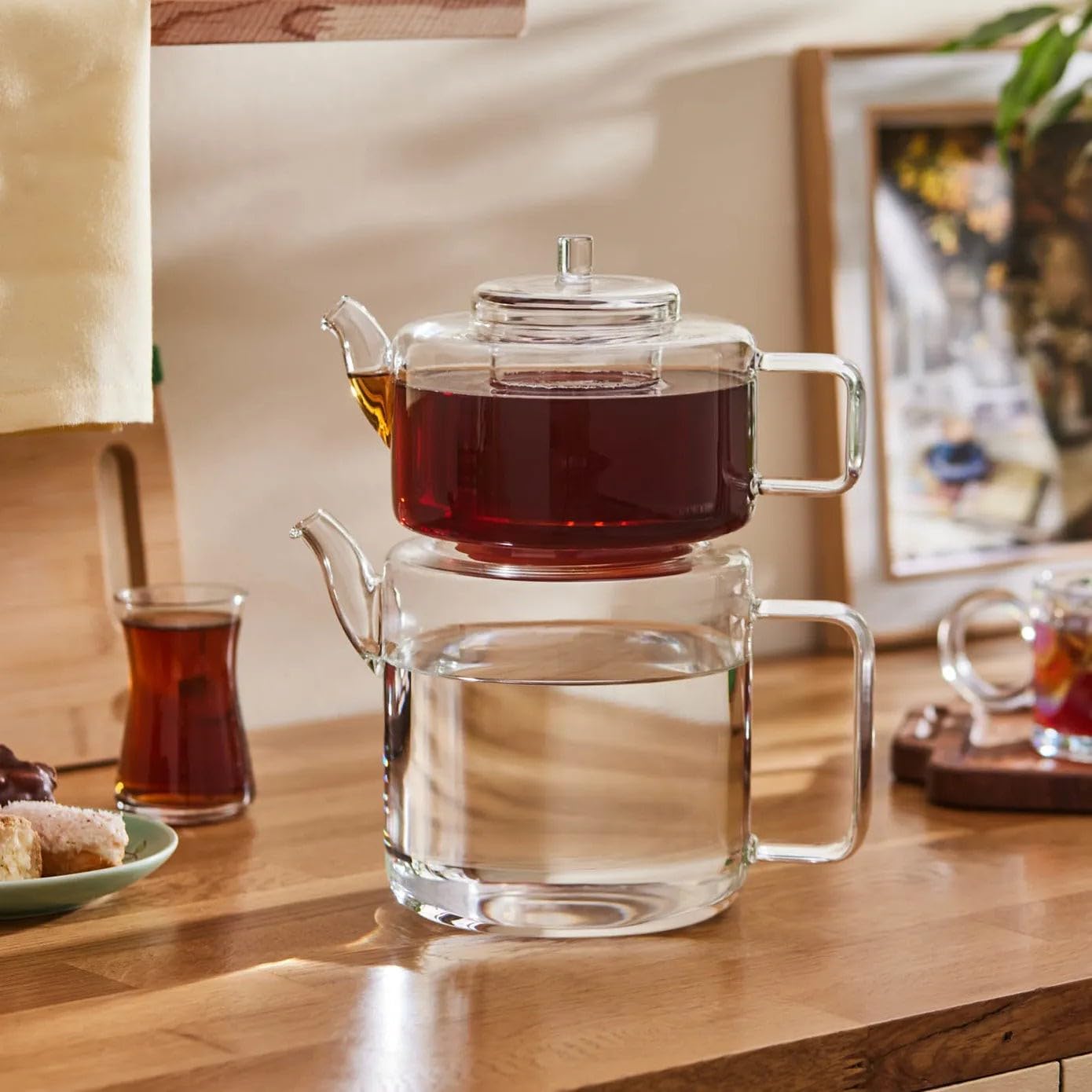 Karaca Flat - Glas Teekanne mit Siebeinsatz – Bild 3