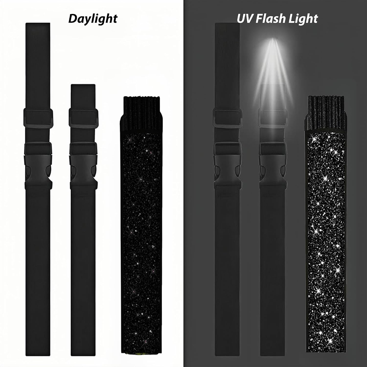 13‘’ Large Rave Fan for Men Women, Rave Essentials, Decorative Glitter Folding Hand Fan with Holster for Party, Home Decoration, Gift, Music Festival, EDM Rave Accessories (Glitter Black)