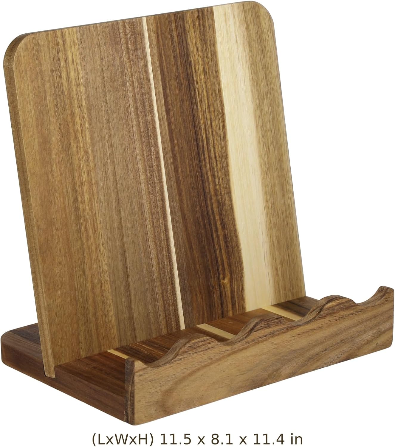 Wooden Cookbook Stand with Removable Cutting Board, 11.5 x 11.4 in