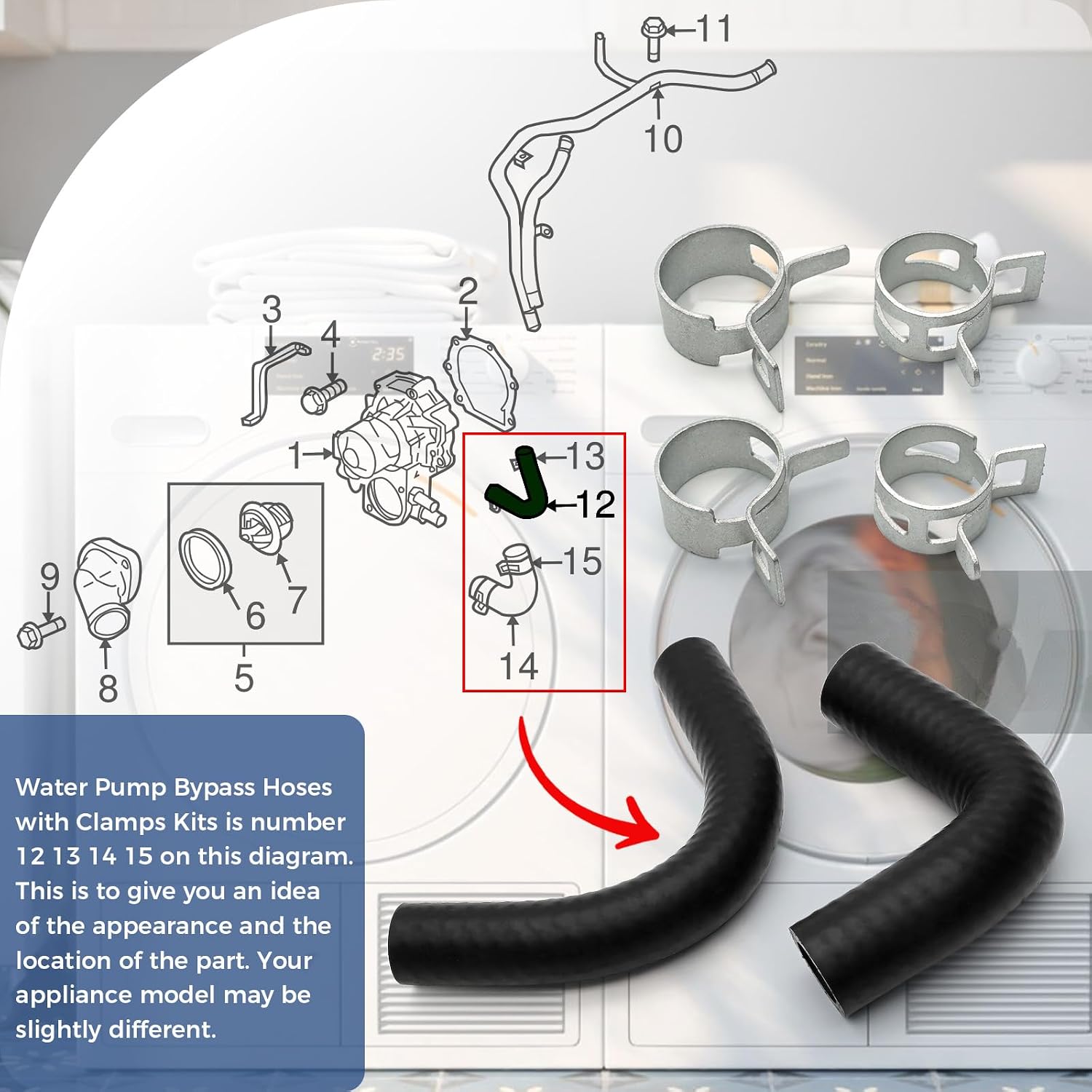 807612011 Water Pump Bypass Hoses for Subaru WRX STi Turbo 2002-2019 Replace 805918010 80761518202 805922090