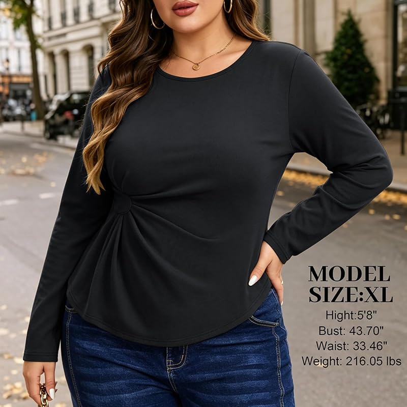Charming Ashley Women’s Plus Size Ruched Waist Long – Versatile layering silhouette