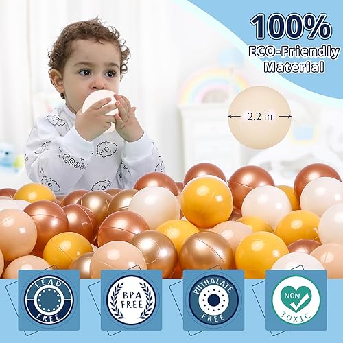 Miniatura 7 de STARBOLO Pelotas para hoguera, 100 bolas de plástico para hogueras de pelotas, bolas de juego a prueba de aplastamiento de 2.2 pulgadas, sin BPA, no