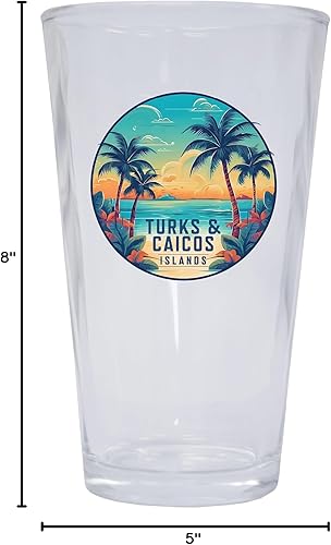 Miniatura 4 de Turks And Caicos Design D Souvenir - Vaso de 16 onzas, paquete de 2