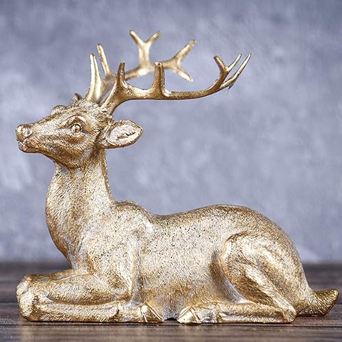 Miniatura 2 de Estatuas de reno de vacaciones, estatuas de renos sentados, decoración de ciervos de Navidad, adornos decorativos para decoración del hogar