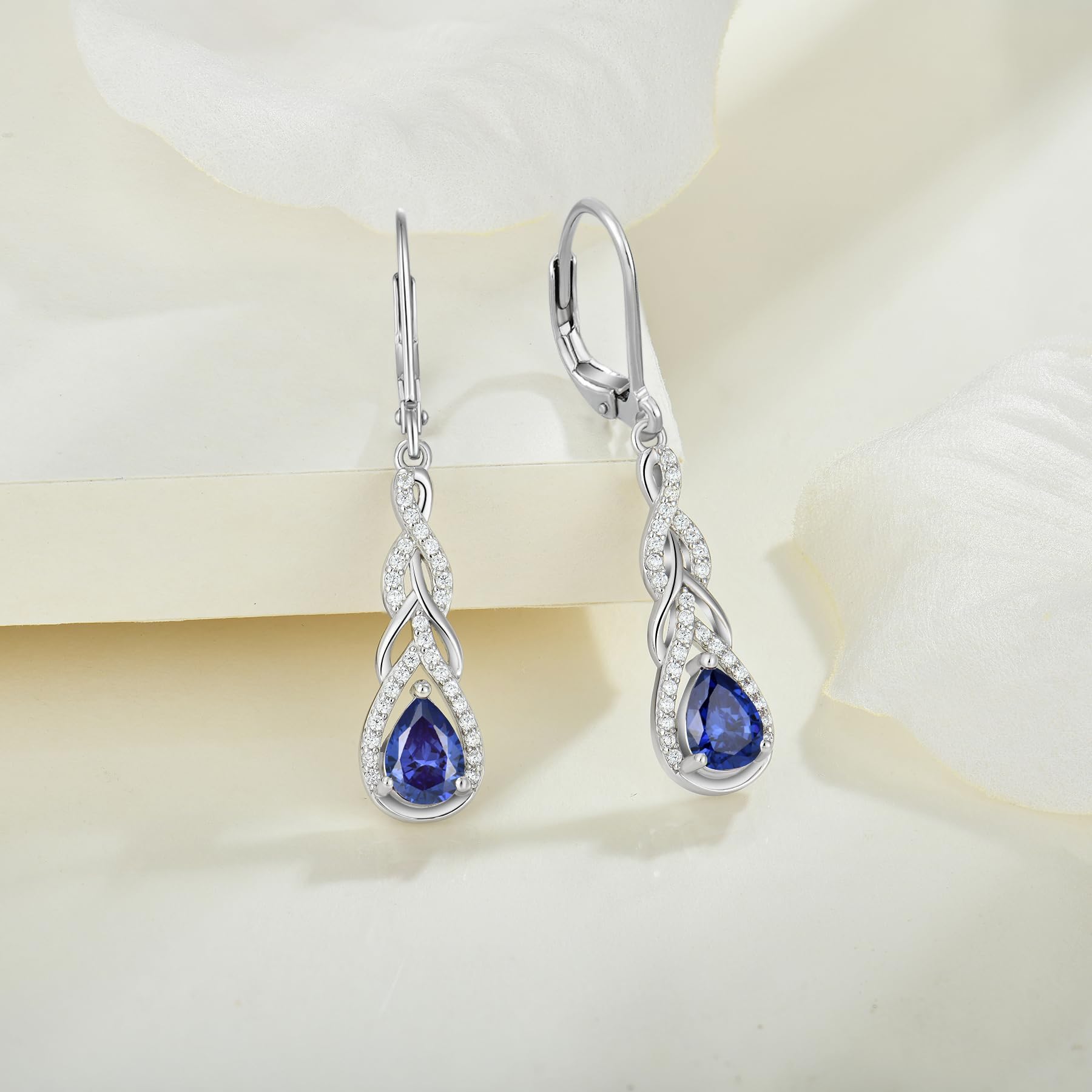 Starchenie Orecchini Donna Sterlina Argento 925 Pera Zirconia Pendenti Infinito Orecchini Compleanno Gioielli