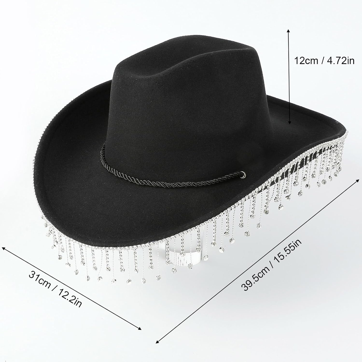 Fringed Cowboy Hat for Women Music Festival Cowgirl Adjust Large Brims Halloween Party Roleplay Accessories Cowgirl Hat for H