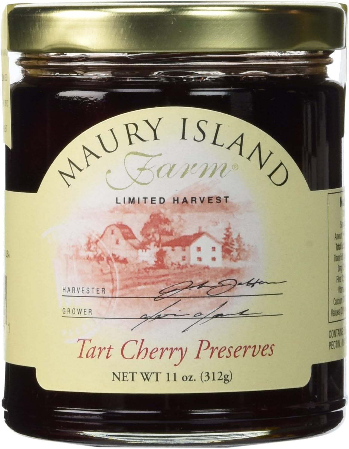 Gourmet Tart Cherry Preserves, 11 Ounce All Natural By Maury Island Farms