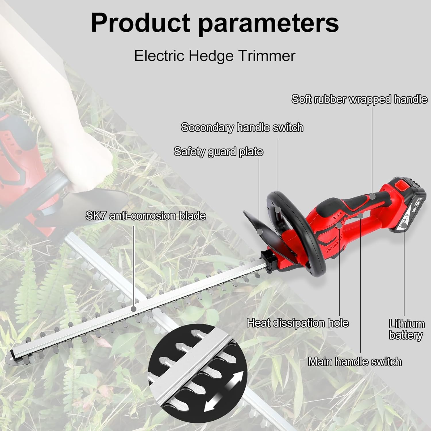 Cordless Lawn Trimmer Weed Wacker, 18V/21V Lawn Mower Grass Edger, Electric Weed Wacker, Brushless, Handheld, Battery Power Lawn Mower for Garden and Yard A