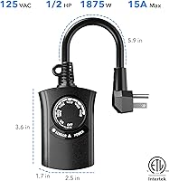 Vista 8 de HBN Temporizador de luz exterior impermeable, resistente a la intemperie, sensor de luz de atardecer a amanecer, temporizador de cuenta regresiva