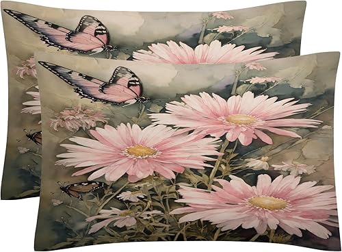 Miniatura 2 de OmErsa Juego de funda de edredón de flores tamaño matrimonial, 3 piezas, funda de edredón con patrón floral y 2 fundas de almohada, microfibra