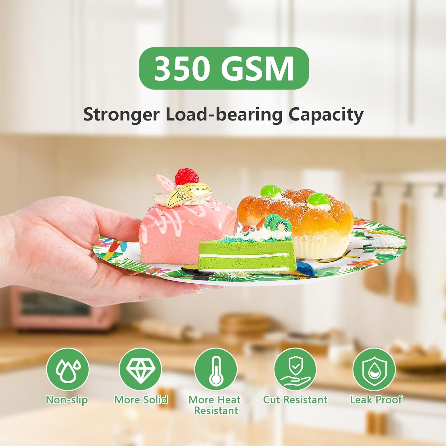 96Pcs Tropical Birthday Party Decorations Summer Parrots Birthday Plates and Napkins Bird Disposable Tableware for Summer Tropical Bird Parrots Party Decorations