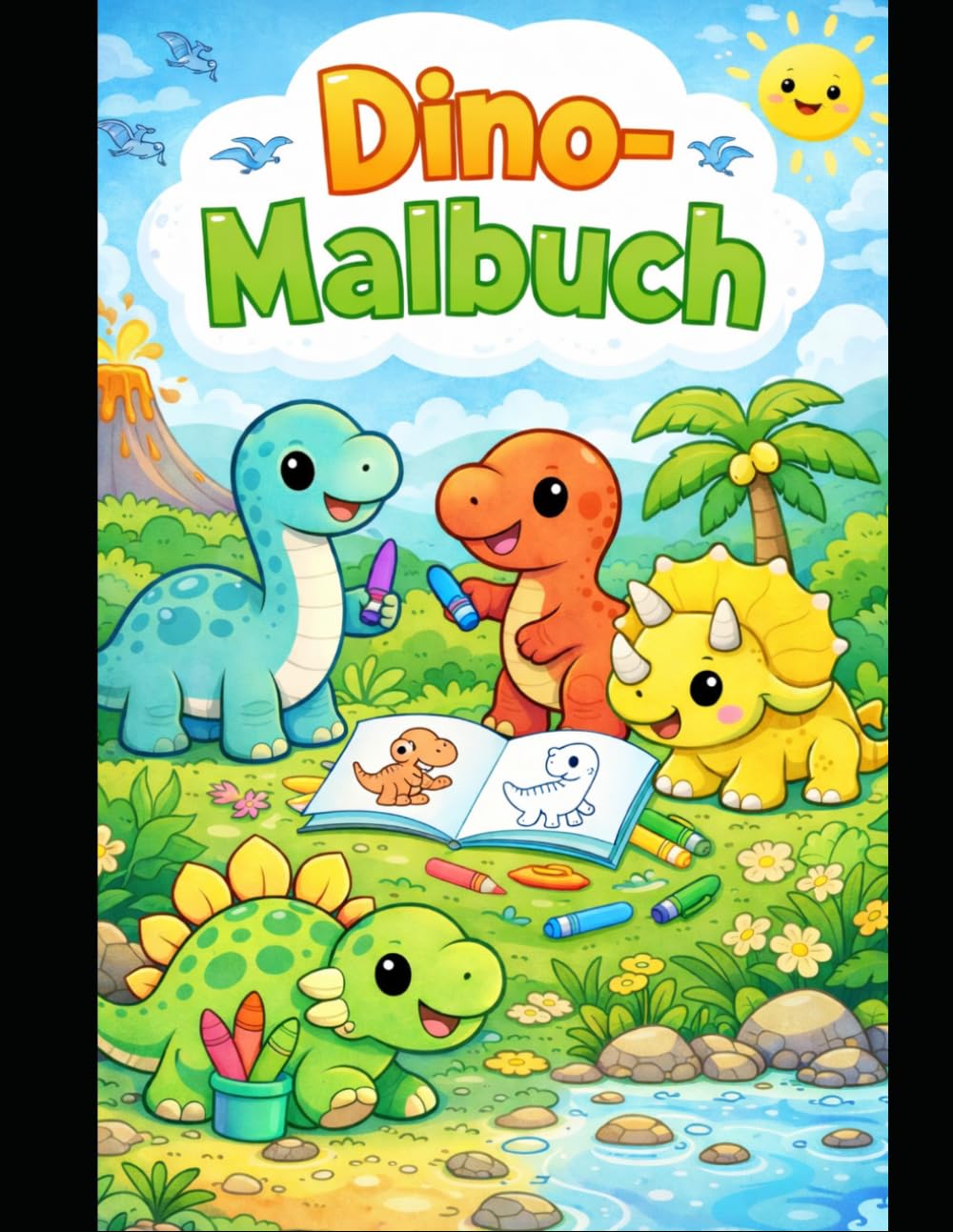 Das Dino-Malbuch: für Kinder