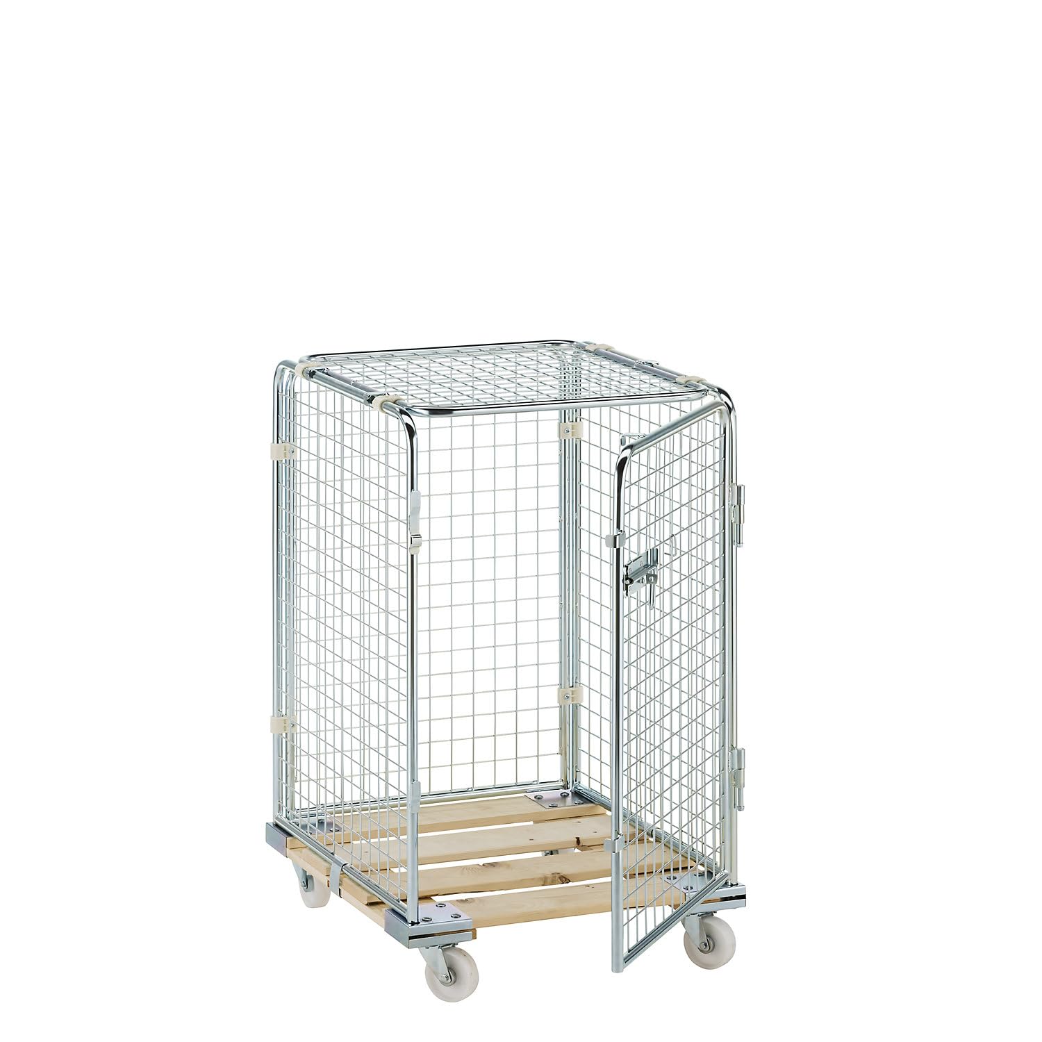 Certeo | Contenedor de Acero antirrobo con Tablero rodante de Madera | Altura útil 1020.