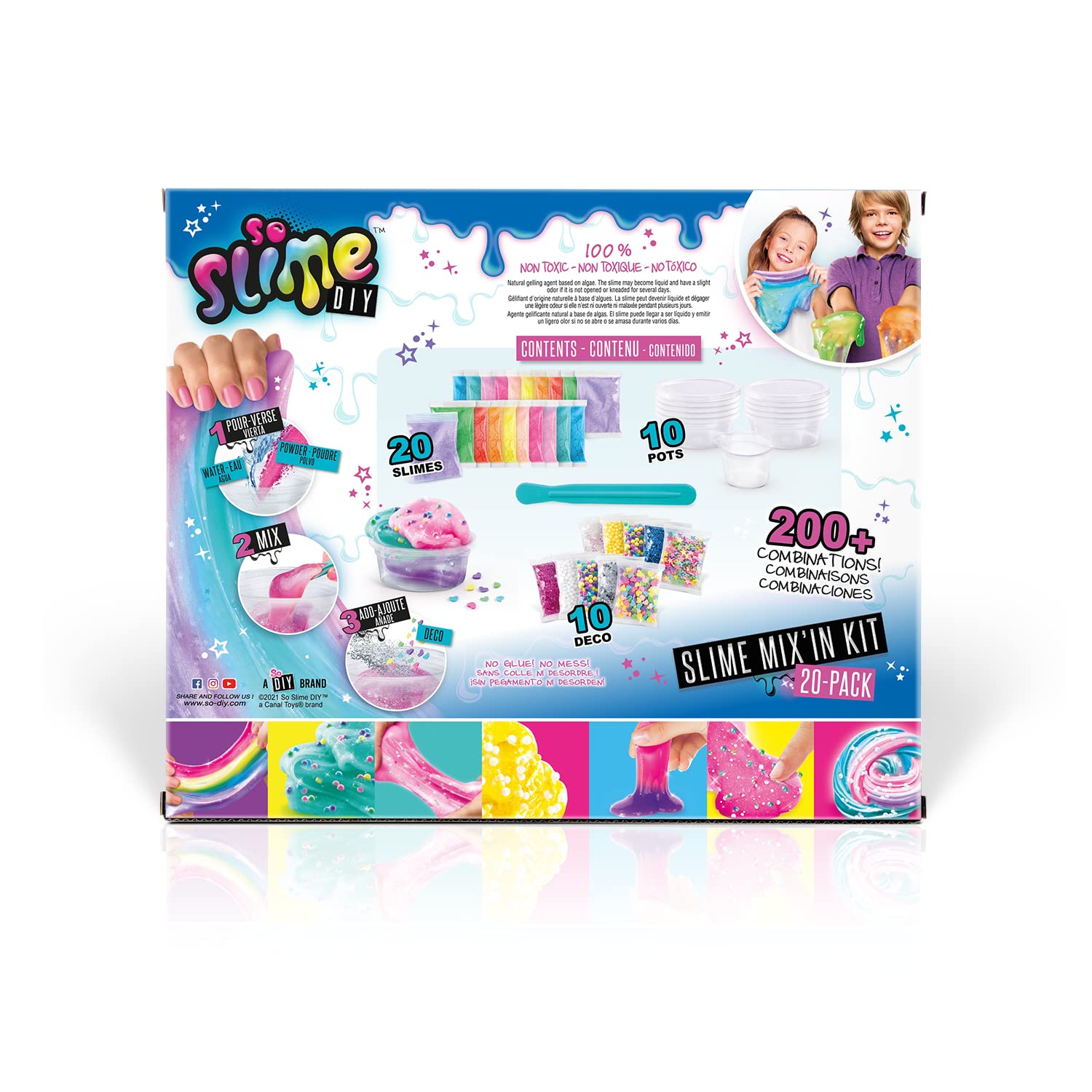 Canal Toys So Slime - Kit per creare 20 Slime, per attività creative DIY per bambini, SSC 185, multicolore