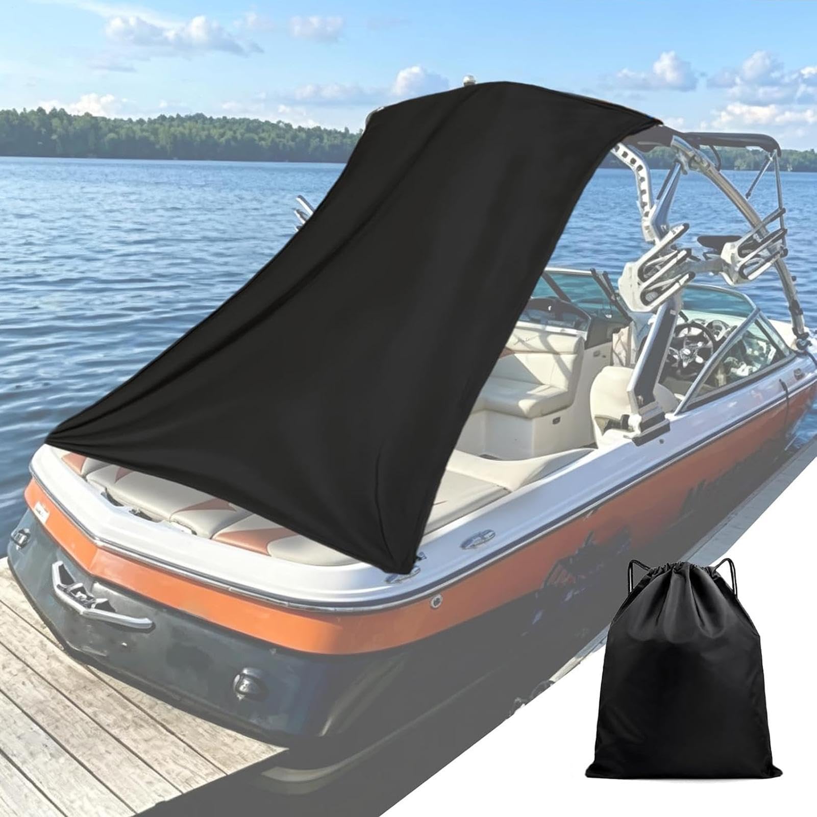 T-Top - Parasole per barca, protezione raggi UV | Estensione Bimini impermeabile, protezione solare, per appassionati di sport marini, camper, rimorchi, fiume, crociere