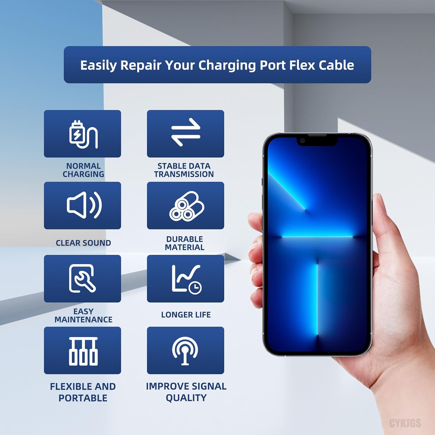 for iPhone 13 Pro Charging Port Replacement OEM Headphone Port | Charge Dock Connector Antanna Cable Assembly Full Repair Tools Kit with Magnetic Pads A2483 A2636 A2639 A2640 A2638