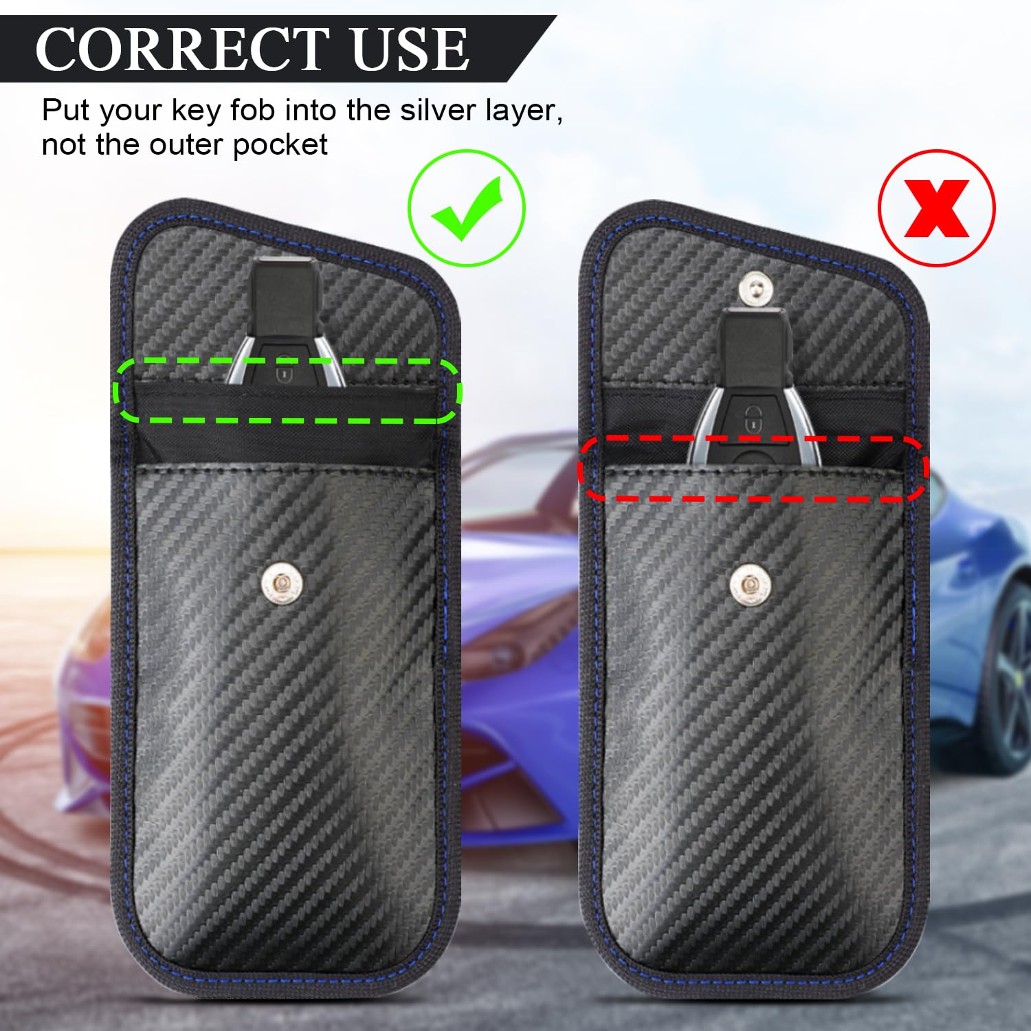 Signal Blocker Wisdompro Rfid Fob Protector Rf Faraday Bags