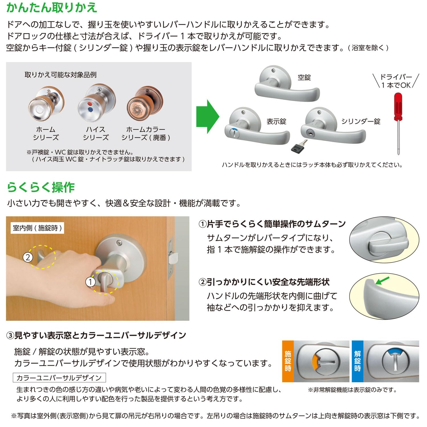 Amazon.co.jp: 川口技研 取替用レバーハンドル TKレバー 表示錠