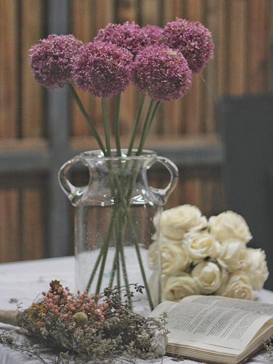 Amazon アリウム ギガンチウム 造花 パープル インテリア ギフト 人工観葉植物 オブジェ 装飾 模様替え 紫色 造花 オンライン通販