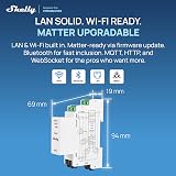 Shelly Pro 3EM 120A V2 – DIN Rail 3-Phase Smart Energy Meter 100-260 V, with 3 CTA x120A, Matter, No Hub Required, Wi-Fi, LAN & Bluetooth, Solar & PV Monitoring, 60-Day Data Log - 3