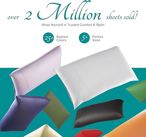 Vista 235 de Carressa Linen Juego de sábanas 100% de algodón egipcio, tamaño Queen, 6 piezas de 800 hilos de algodón egipcio, tamaño Queen, color blanco, suave