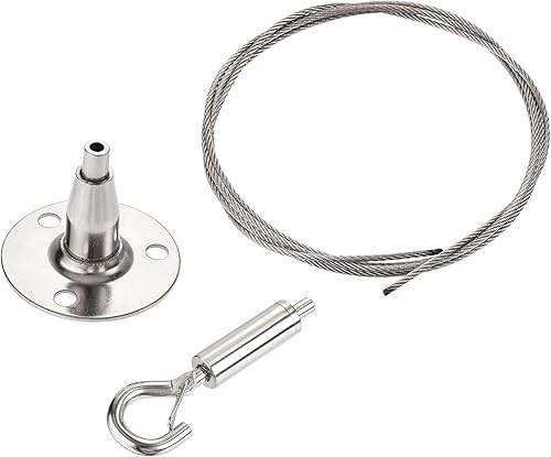 Miniatura 4 de uxcell Kit de alambre para colgar cuadros, 4 juegos de gancho de alambre ajustable 1M para el hogar, galería de arte, kit de exhibición de imágenes,