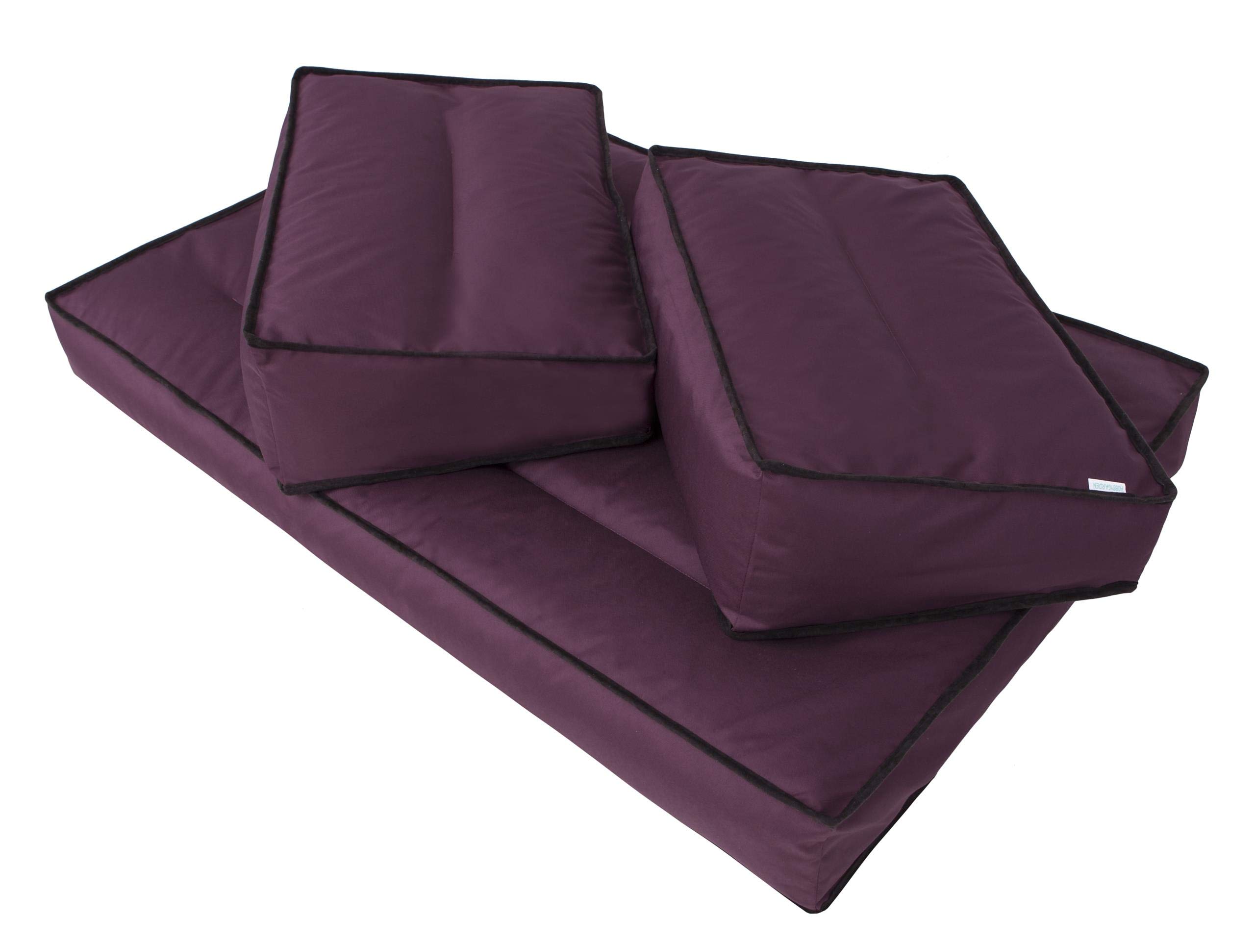 Set di Cuscini per Pallet, 1+2, da Giardino, per attività all'aperto, per Il Tempo Libero, Cuscino Decorativo, Cuscino da combinare, Cuscino da 60 x 40 cm + 120 x 82 cm, Bordeaux