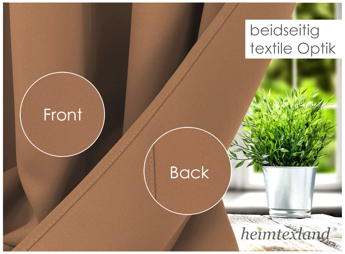 heimtexland®, 1 coppia di tende oscuranti termiche, con nastro per arricciare la tenda, modello 139, Poliestere, Melanzana Mauve, HxB 175x135 cm