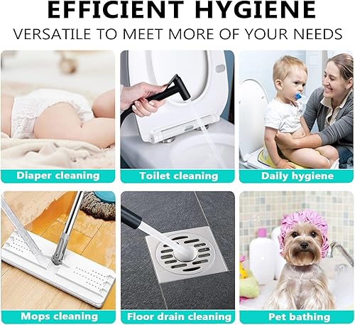 Miniatura 5 de BARROCK Grifo rociador de bidé de agua caliente para inodoro con válvula de latón caliente y fría, juego de accesorios de bidé de mano redondo de