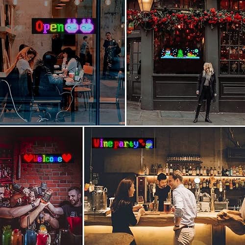 Miniatura 3 de Letrero LED programable para negocios, señal digital flexible, letrero LED de desplazamiento, aplicación Bluetooth, animaciones de diseño de