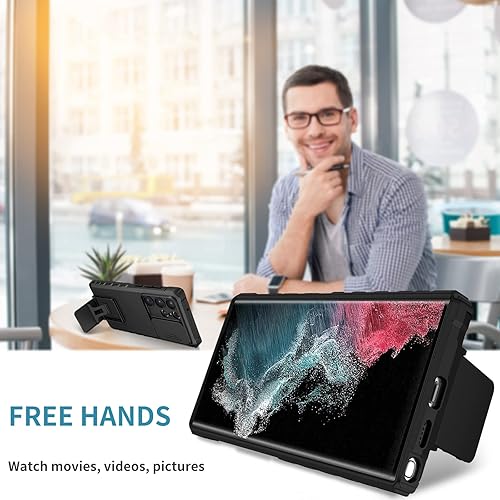Miniatura 7 de Asuwish Funda de teléfono para Samsung Galaxy S23 Ultra 5G con protector de pantalla y cubierta deslizante para cámara con soporte de soporte,