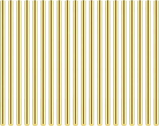DYWISHKEY 20 Pieces 5/32 Inch Brass Rods, Brass Round Stock Lathe Bar Stock for DIY Craft Making, Handle Pin, Brass Rod 5/32 Inch in Diameter, 3.94 Inches in Length