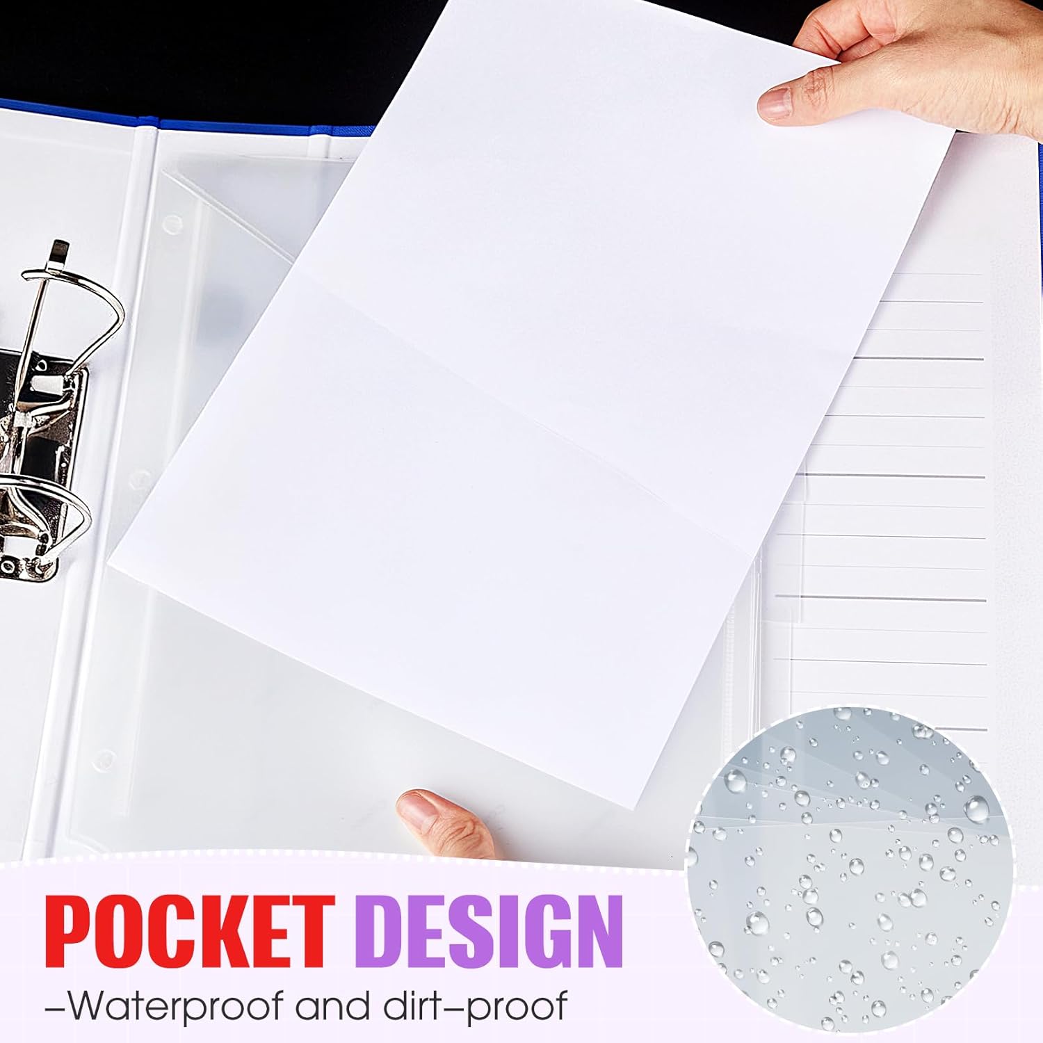 Chuangdi 20 Sets Binder Dividers with Tabs Pockets 6 Tab Plastic Dividers for 3 Ring Binder for School Office Document Organizers Protection (Clear)
