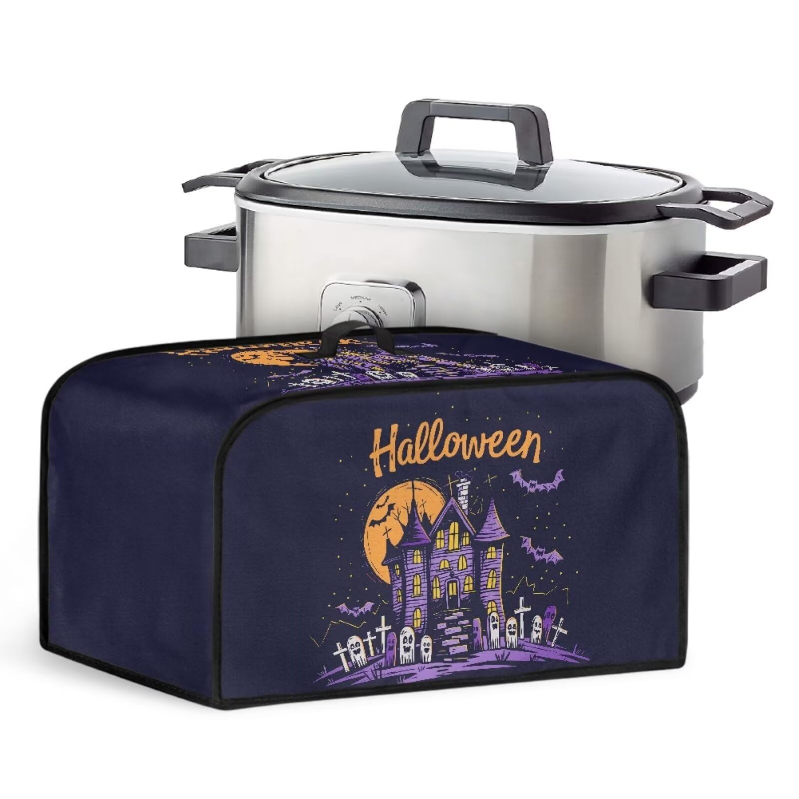 Haunted House 6 7 8 qt Slow Cooker Dust Cover with Pocket Top Handle Bats Slow Cooker Cover