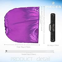 Vista 2 de Wuchieal Juego de 2 banderas de alabanza de 55 pulgadas con varillas flexibles, semicírculo, alabanza, alas de ángel, para danza, iglesia