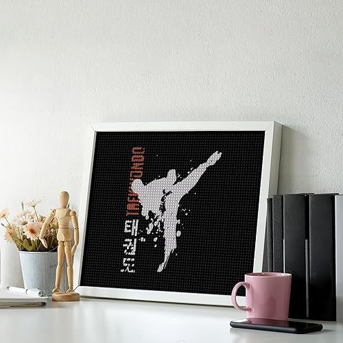 Miniatura 4 de Taekwondo - Divertidos kits de arte de pintura de diamantes cuadrados completos, manualidades, decoración de pared para el hogar, regalo