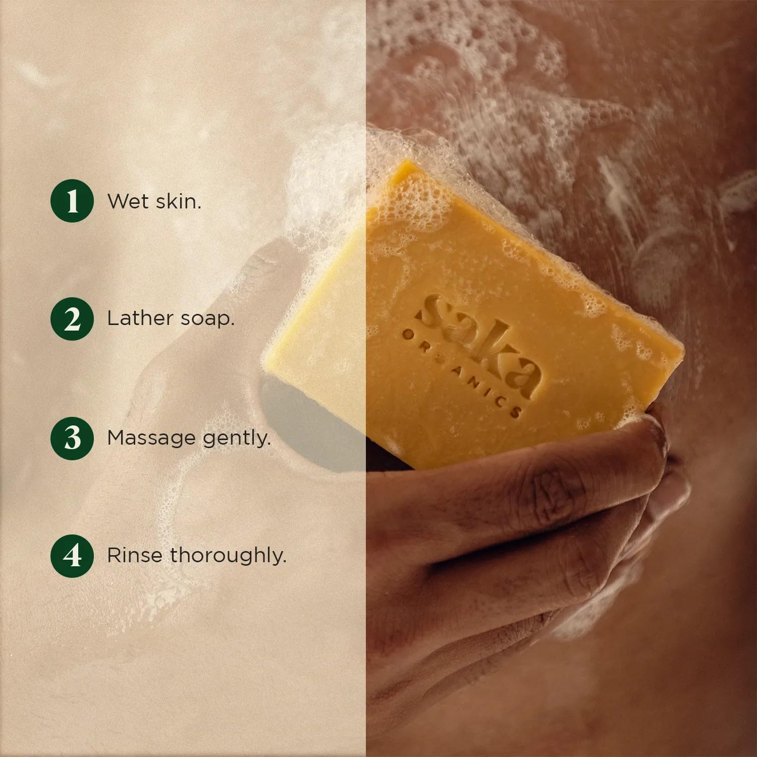 Saka Organics Zesty Revival Lemon-Basil Soap with Shea Butter | Handcrafted, Vegan & Plant-Based | Sulphate & Paraben-Free | Cleanses & Maintains Skin Freshness | 240g (Pack of 2) 2