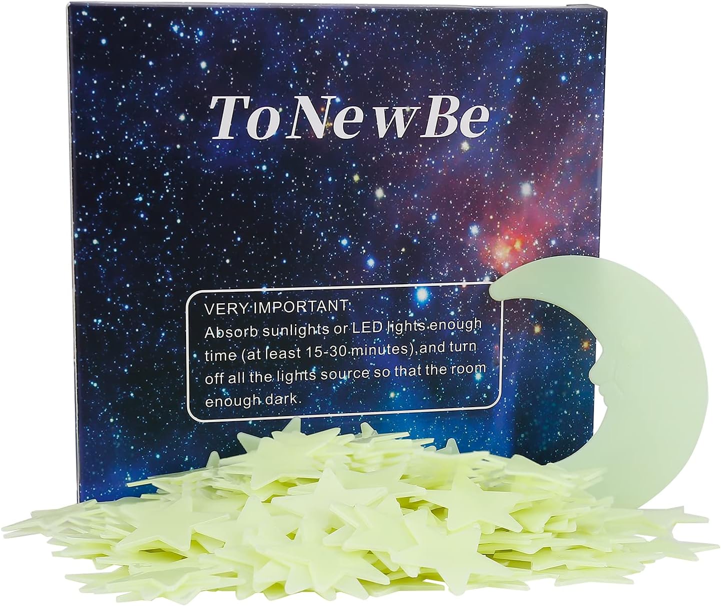 Glow in The Dark Stars with Moon,Wall Stickers for Kids,200 Stars with 1 Moon,300 Stickers