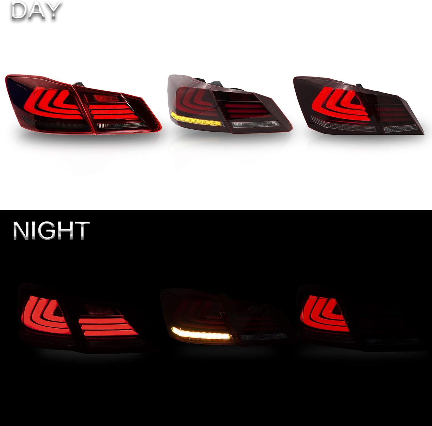VLAND Tail lights Assembly Fit for 2013 2014 2015 Accord(Not fit accord lx, Sport sedan, Touring)