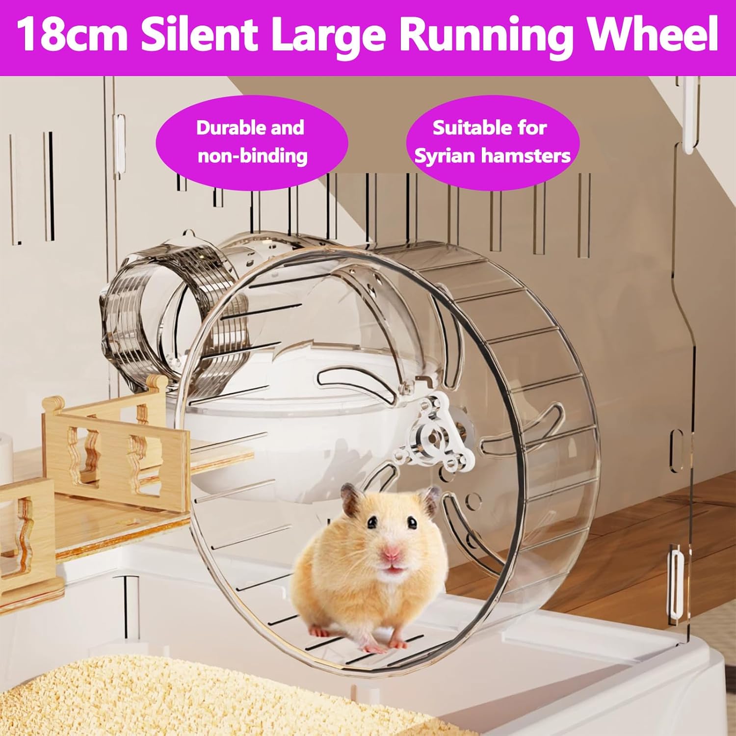 Large Hamster Cage 17x11x13 Inch Acrylic Habitat - Multi-Level Enclosure for Dwarf/Syrian Hamsters, Mice & Gerbils (Ventilated Design & Removable Base) (bungalows, 17x11x13)