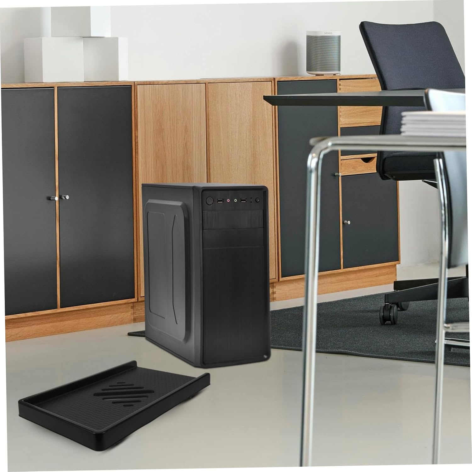 Desk CPU Holder Computer Tower Stand Casters Under Desk Stand for Floor