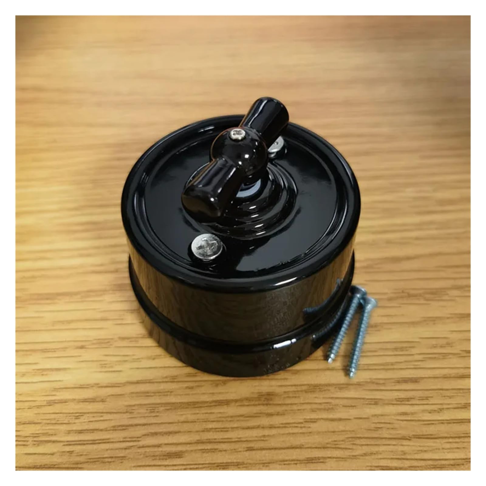 Interruptor giratorio de pared for luz, 10 A, 250 V, for decoración del hogar.(Black Switch)