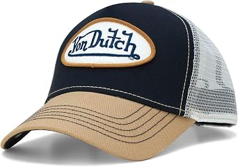 Von Dutch Unisex Trucker Hat, Colorblock, Curved Bill, Snapback | Embroidered Patch Adds Standout Retro Appeal, Rear Panel Boosts Airflow, Adjustable Fit Works for Everyday Wear or the Gym