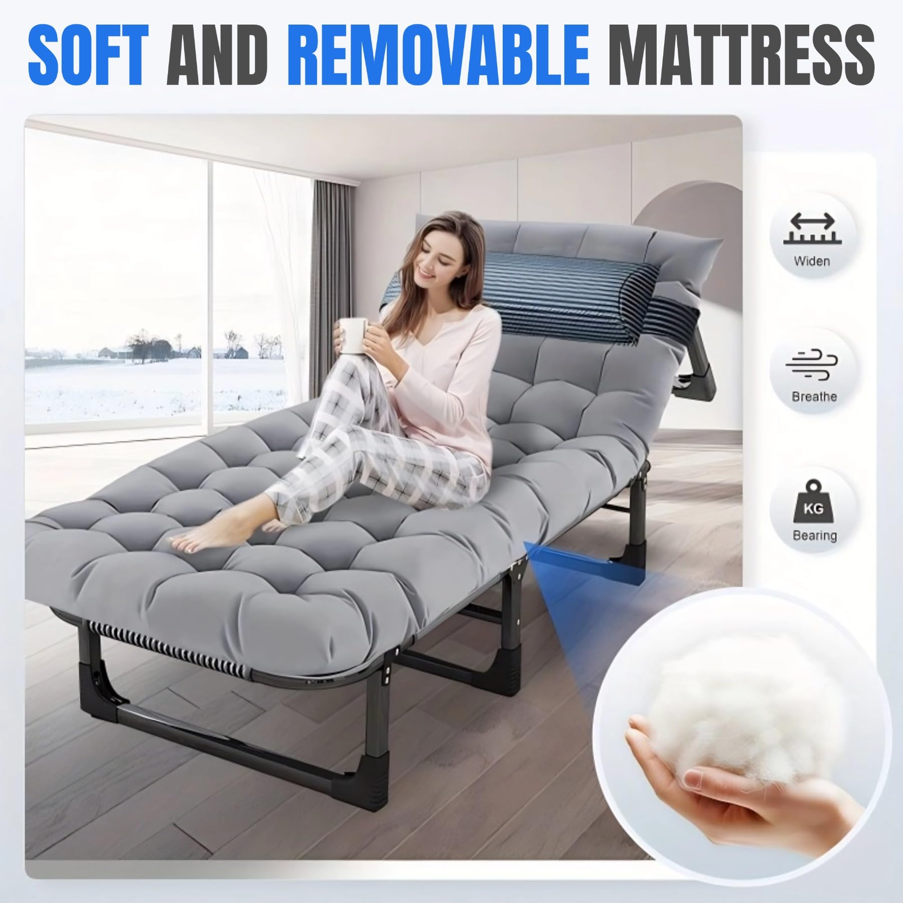 Venture Forward Camper's Choice Backwoods Camping Cot - Folding and Extra Wide for Ultimate Comfort on Your Next Camping Adventure - Perfect for Adults and Sleeping Under The Stars