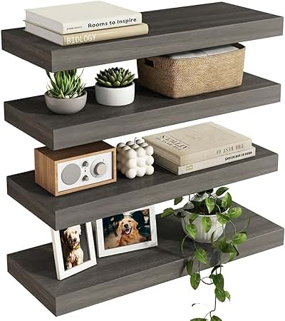 Amazon.com: Creative Co-Op Distressed Metal 6‑Tier Wall Shelf, Grey